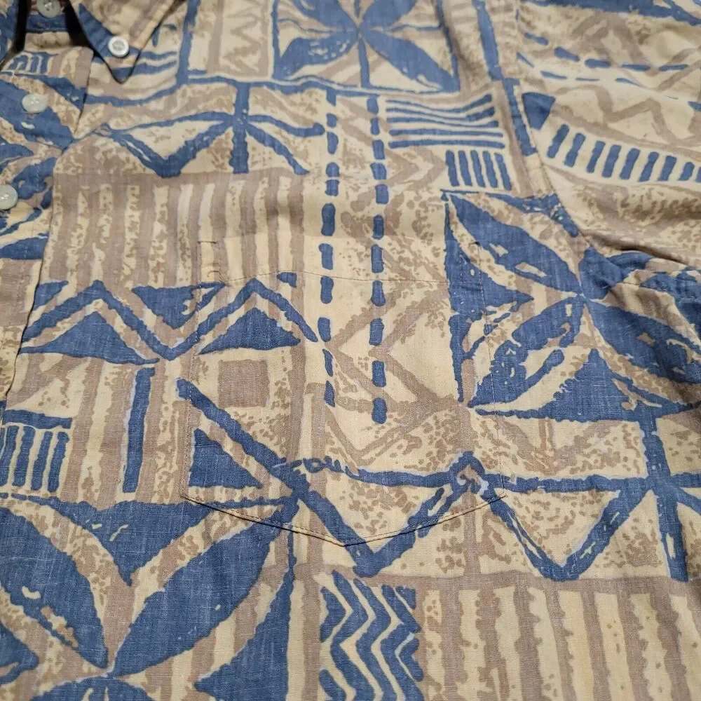 Alfred Shaheen By Reyn Spooner Tailored In Hawaii Tropical Tribal Shirt NWOT VTG - Picture 9 of 10
